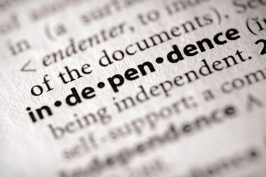 A dictionary page with the word "independence" highlighted.